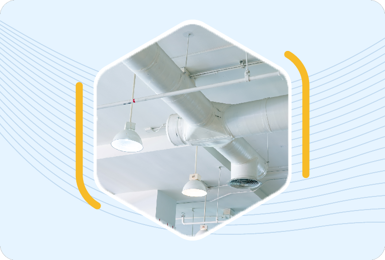 warehouse style roof with commercial lighting